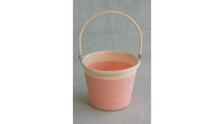 imagine produs Bol din hartie cu manere D13x11.5cm roz/piersica