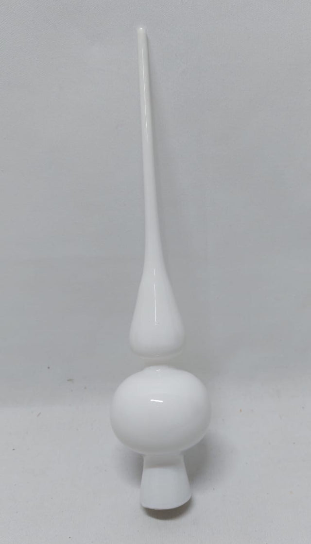 Varf brad din sticla 25.3cm alb