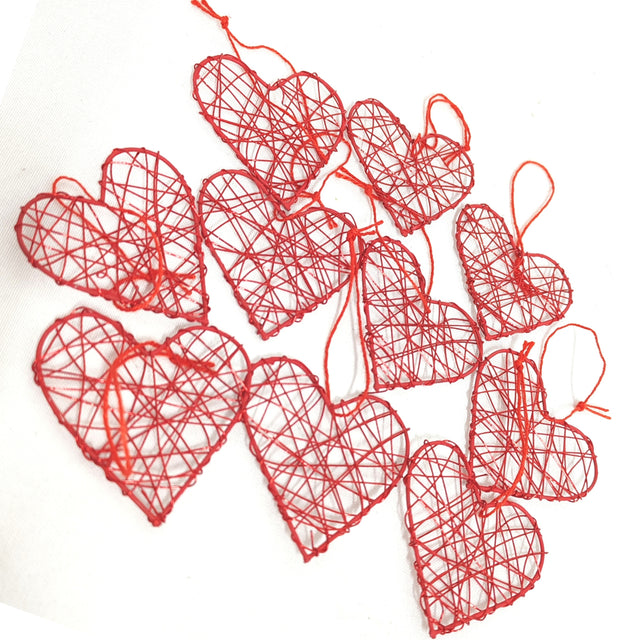 Inima din sarma 7.5cm S/8 rosu