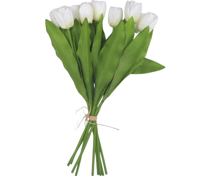 Buchet lalele x9 H:30cm crem