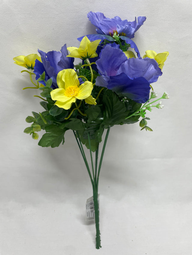 Buchet de primavara cu frunze eucalypt 40cmx7 mov