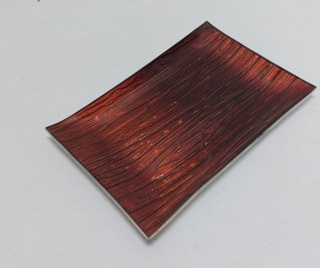 Platou din sticla 15.5x10.5cm maro