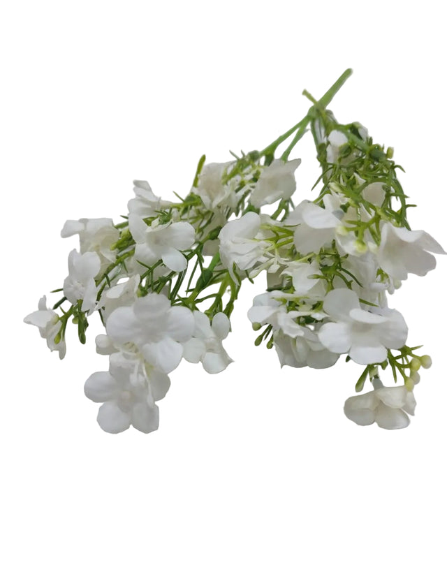 Buchet cu floricele x5 33cm alb