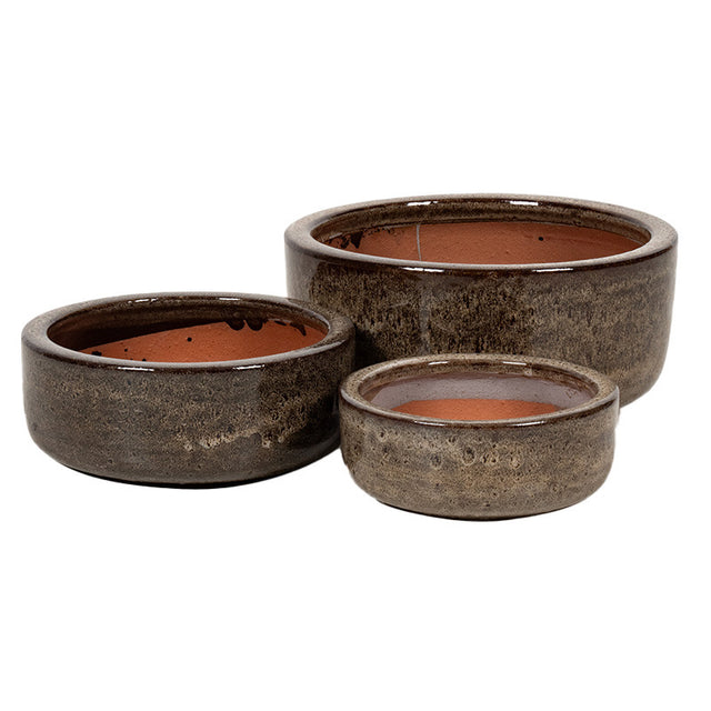Set bol ceramic Sadie Cylinder 18x8-28x12,5cm S/3 maro