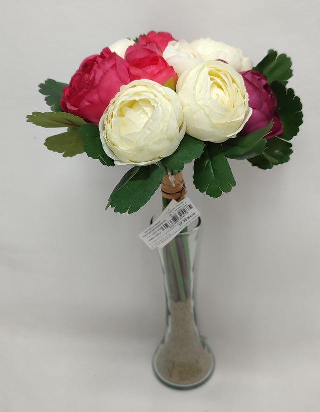 imagine produs Buchet ranunculus x10 25cm crem/pink
