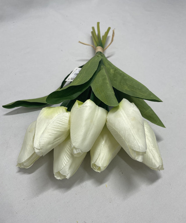 Buchet lalale x7 H:35cm alb