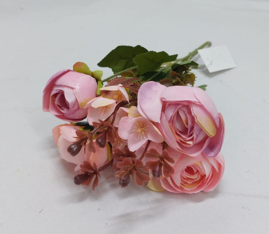 Buchet ranunculus x7 H:30cm roz