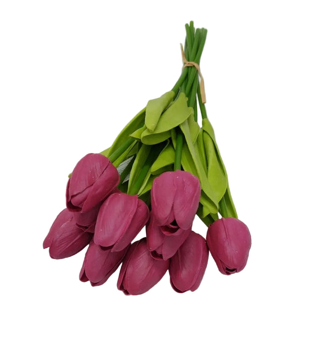 Buchet lalele latex 33cmx10 bordeaux