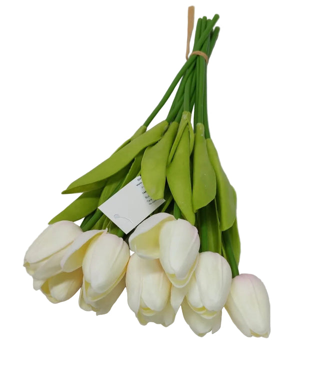 Buchet lalele latex 33cmx10 crem/roz