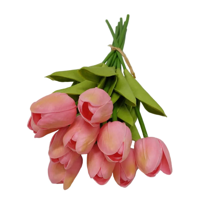 Buchet lalele latex 33cmx10 roz inchis