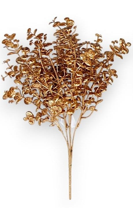 Buchet metal cu frunze mici x5,37cm auriu