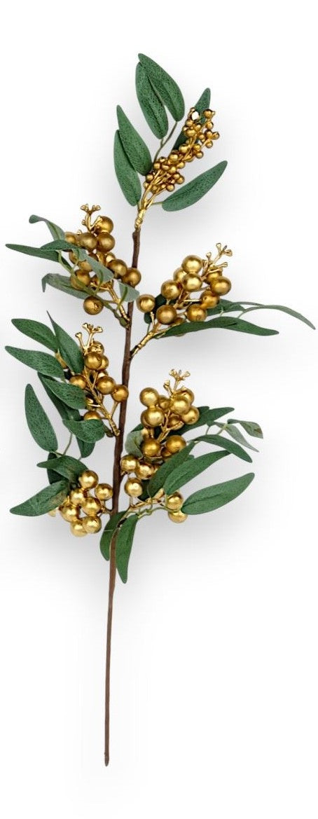 Creanga cu frunze eucalypt/bilute aurii