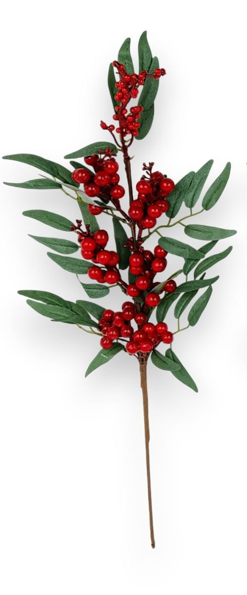 Creanga cu frunze eucalypt/bilute rosu