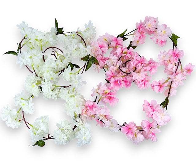 Ghirlanda flori de piersica 180cm alb