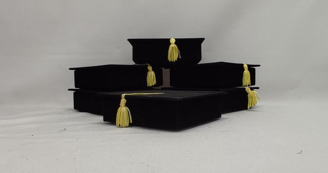 imagine produs Palarie de absolvire catifelat 12cm S/6 negru