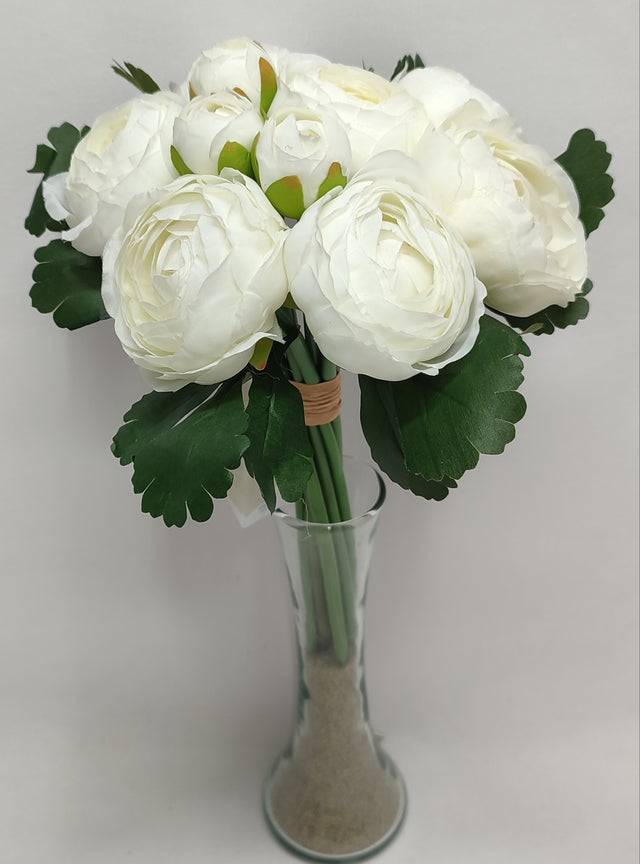imagine produs Buchet ranunculus x10 25cm alb