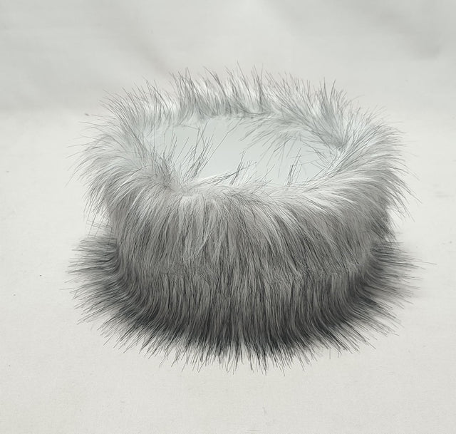 imagine produs Vas plastic cu blana D19cm gri/alb