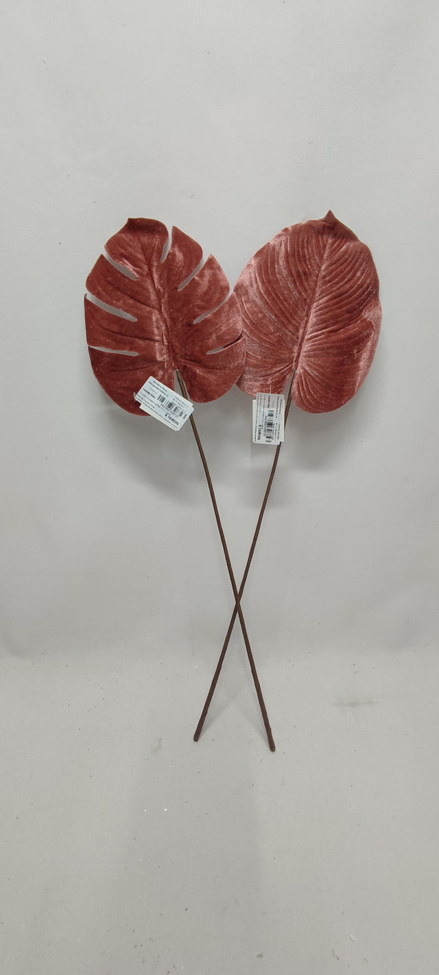 imagine produs Frunze monstera catifea 51cm nalba