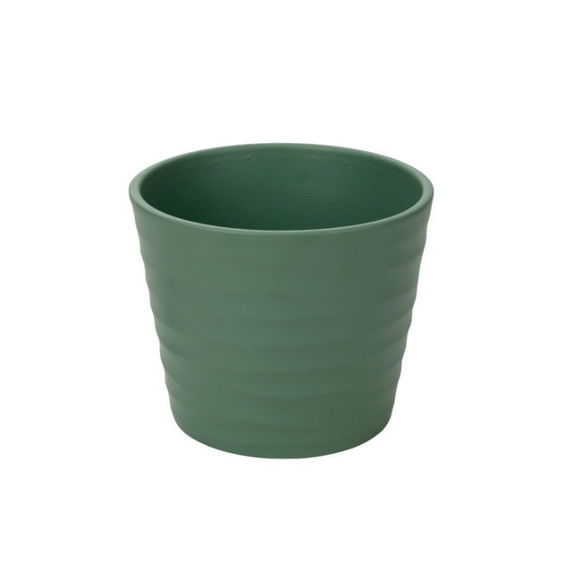 Vas ceramic Wave 17cm verde salvie mat