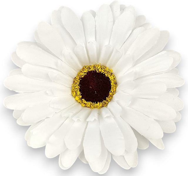 Cap gerbera 10cm 12buc/pachet alb