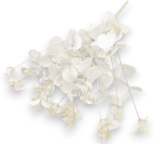 Buchet eukalypt x16 H:48cm alb