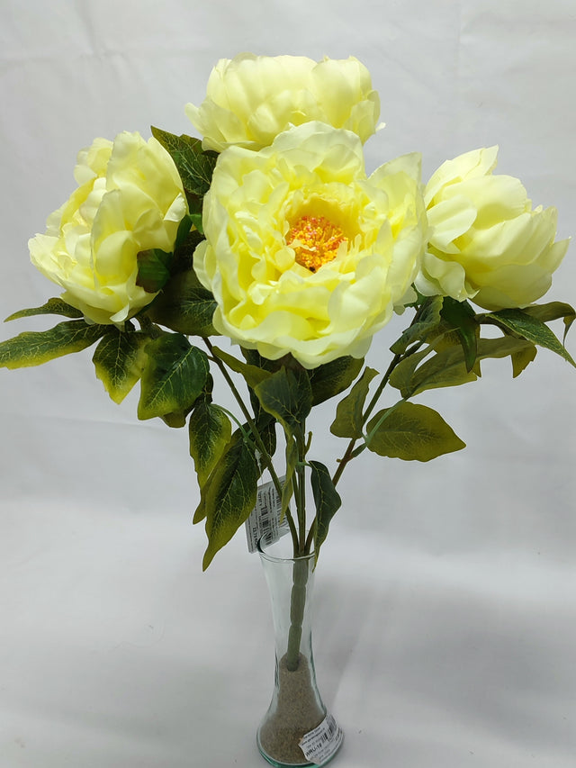 imagine produs Buchet peonie x5 H:44cm galben