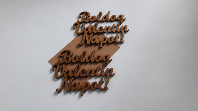 imagine produs Inscriptie din lemn -boldog valentin napot