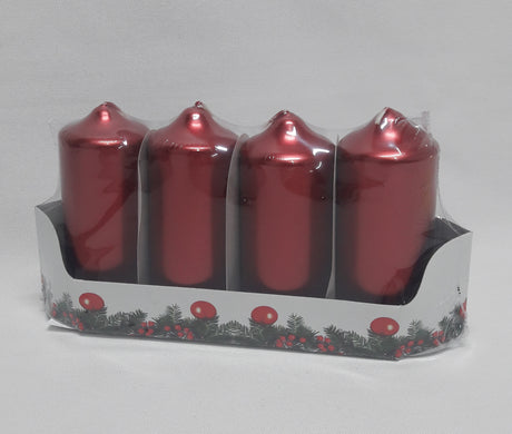 imagine produs Lumanari advent 4.5x11cm S/4 metal rosu