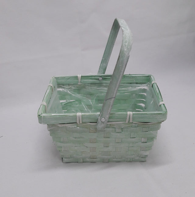 imagine produs Cos bambus dreptunghiular cu maner verde