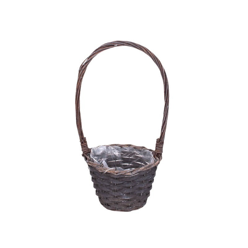 imagine produs Cos din nuiele cu toarta 16x11/34.5cm gri