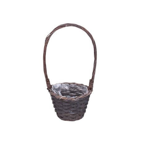 imagine produs Cos din nuiele cu toarta 16x11/34.5cm gri