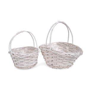 Set cos oval din nuiele cu manere 28x21x12/29cm,2buc/pachet