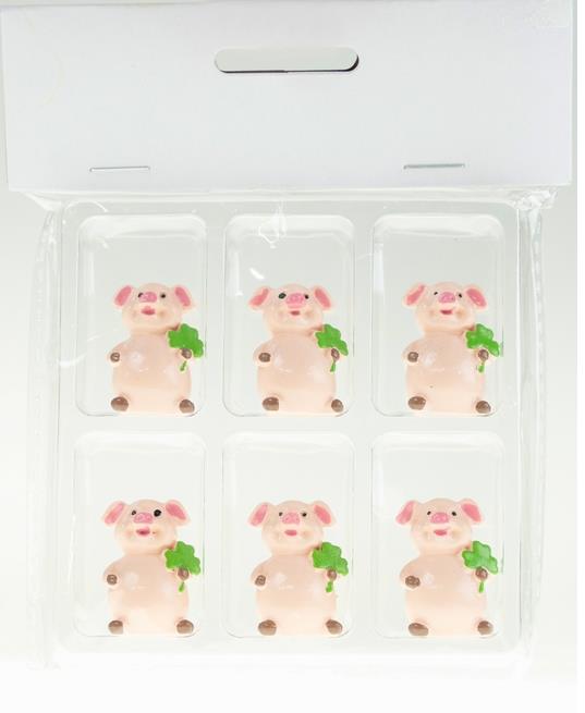 imagine produs Fig.porc simbol al norocului poly. 2.1x3.3cm S/6 roz