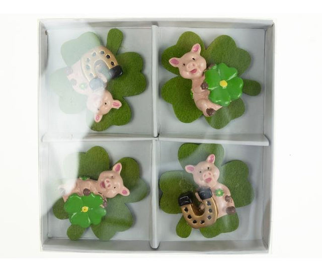 imagine produs Fig.porc simbol al norocului poly4.2x4.1cm S/4 verde