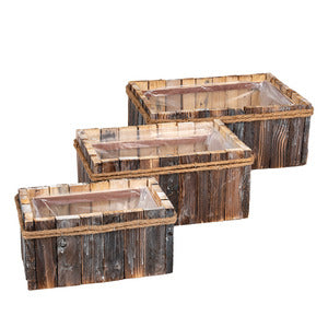 Set lazi din lemn 30x21x12cm S/3 maro