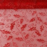 ORGANZA CU GLITTER 36CMX5Y ROSU