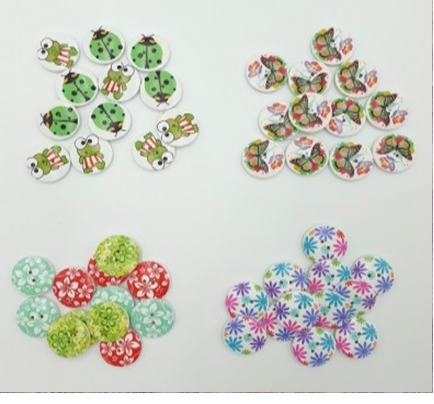 imagine produs Nasturi cu model floare 2.5cm s/12