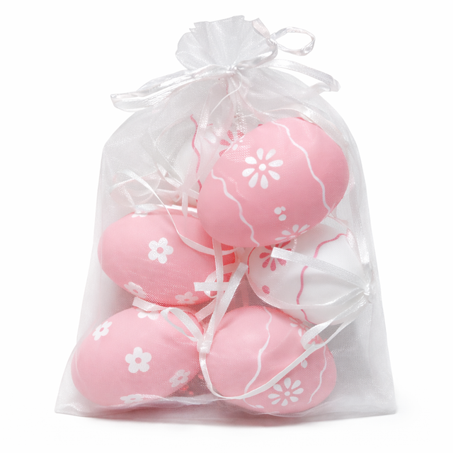 Set oua de agatat 6cm 6buc/pachet roz