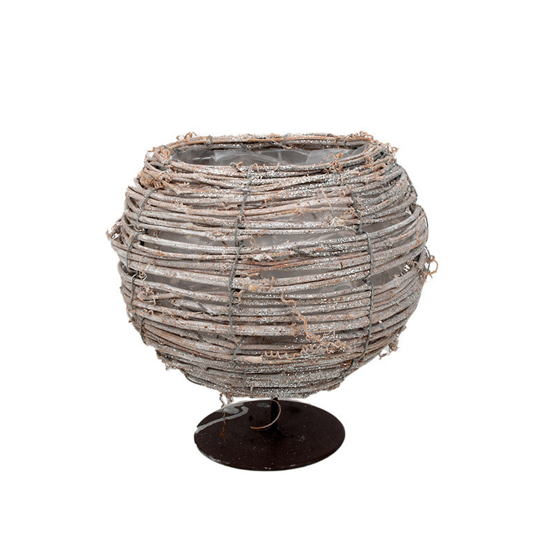 imagine produs Bol Rattan Rotund Pe Talpa 12x13/18cm Gri
