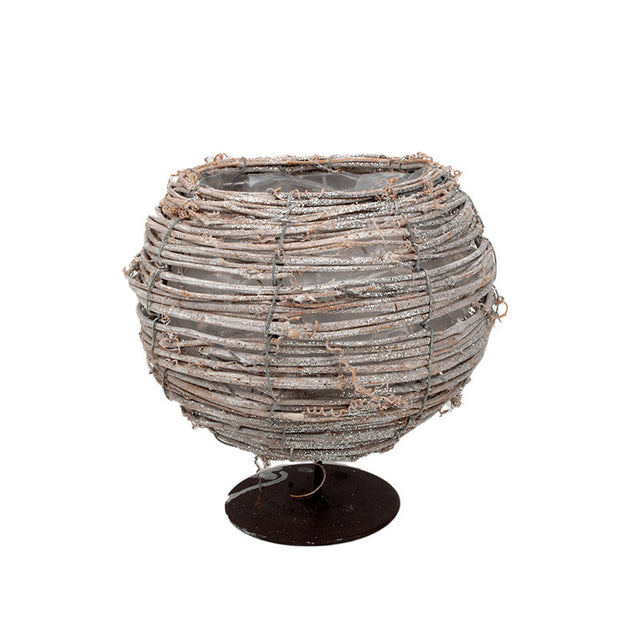 imagine produs Bol Rattan Rotund Pe Talpa 12x13/18cm Gri