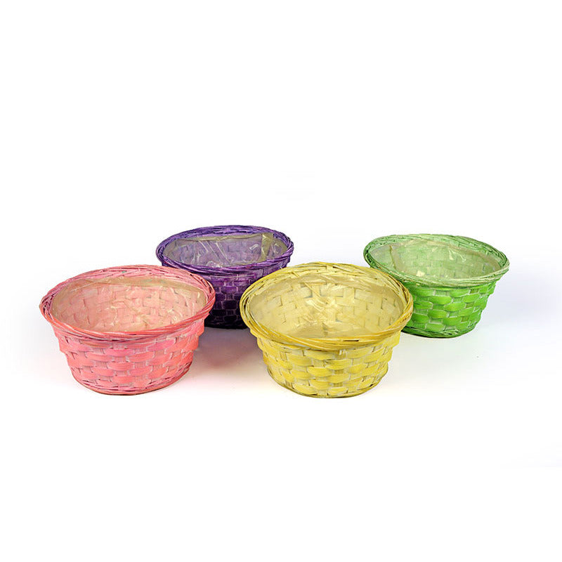 imagine produs Cos Bambus Antic Mixt 20x10cm S/8 Galben-Portocaliu-Verde-Roz