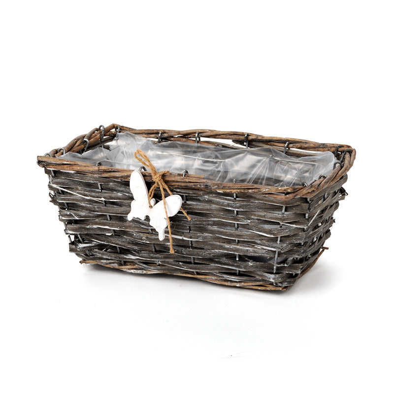 imagine produs Bol din nuiele cu fluturas 25x14.5x10cm