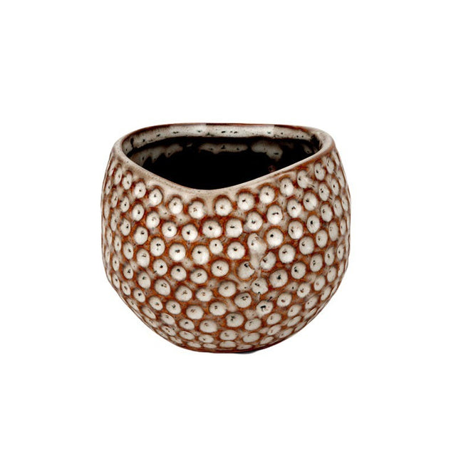 imagine produs Ghiveci ceramic Pois 20x17cm maro antic