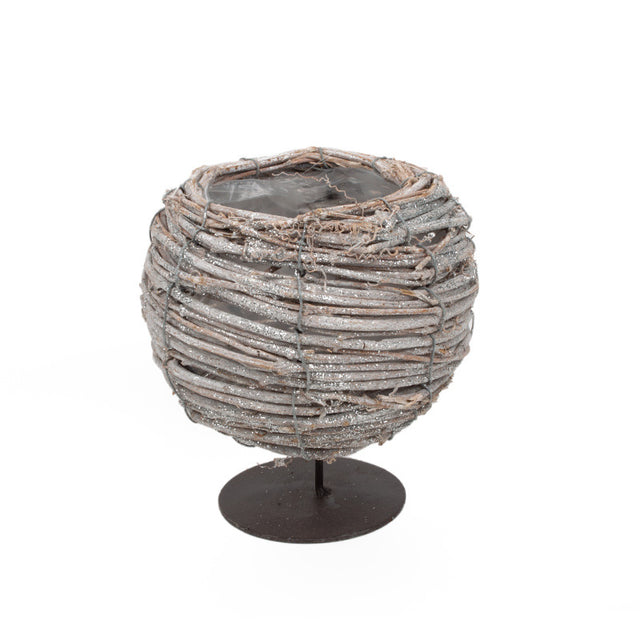 imagine produs Bol rattan cu talpa metal 12X13/18cm