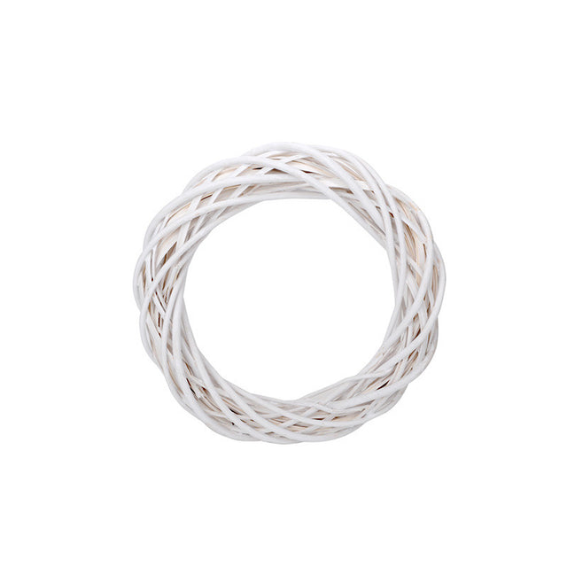 imagine produs Coronita din nuiele/lemn 20x4cm alb