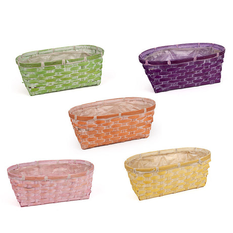 imagine produs Bol Oval Bambus 22x15x9cm S/5 Culori Mixte