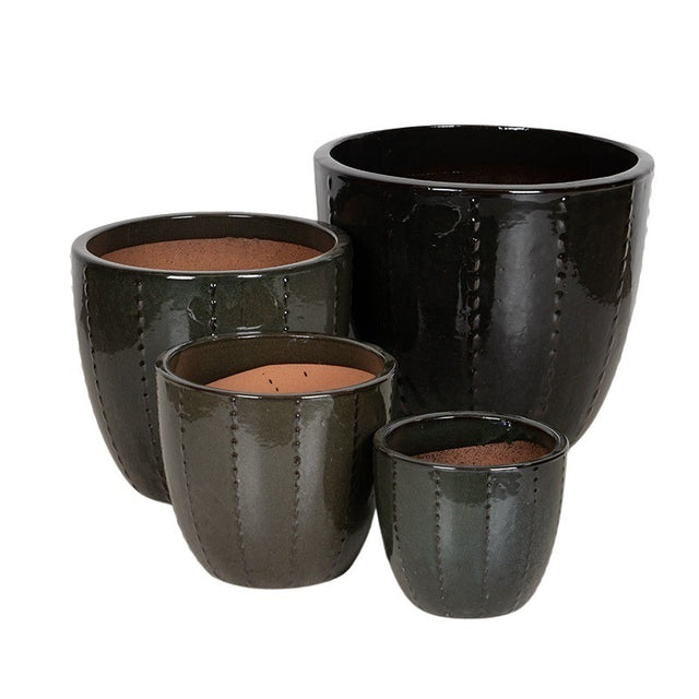 Set bol ceramic Corset S/4 verde cedru