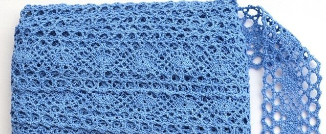 DANTELA CROSETATA 4CMX9,1M ALBASTRU VINTAGE