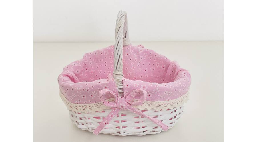 imagine produs Cos cu maner 23x19x9/12/21cm alb