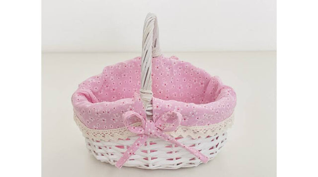 imagine produs Cos cu maner 23x19x9/12/21cm alb